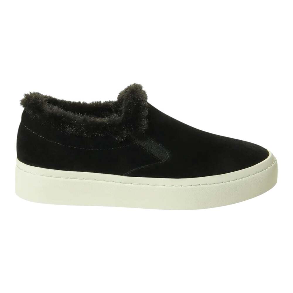 Vaneli Sport Black Suede Faux Fur Trim Slip On Platform Sneakers Size 10.5M